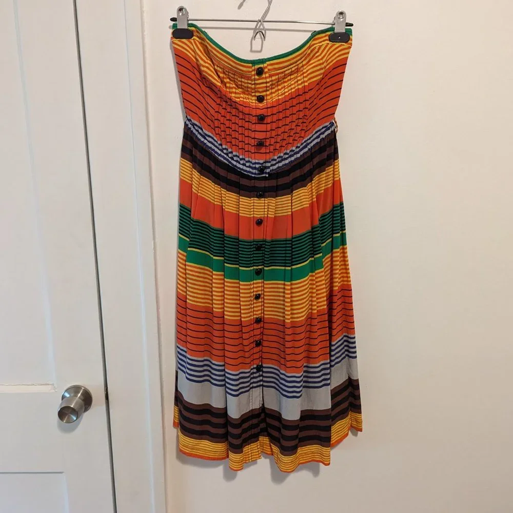 Anthropologie Plenty by Tracy Reese "Striped Stripes" Sleeveless Silk Dress - Picture 2 of 12